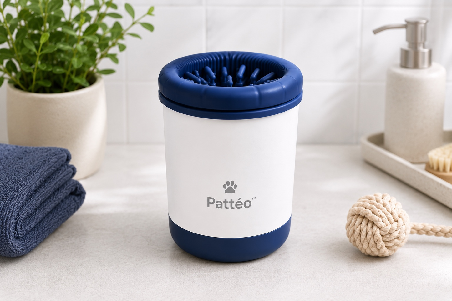 Pattéo™ CleanPaw coloris Bleu Blanc, moderne et apaisant