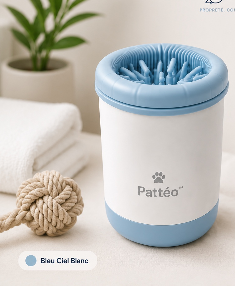 Pattéo™ CleanPaw coloris Bleu Ciel Blanc, doux et lumineux